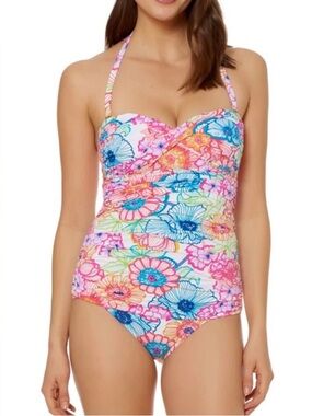 Bleu Rod Beattie Floral
Sweetheart Bandeau
Ruched 1 PC Swimsuit 12
NWT $129